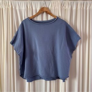 Frank Eileen Sweatshirt Top One Size Blue Audrey Capelet Poncho Made USA Comfy